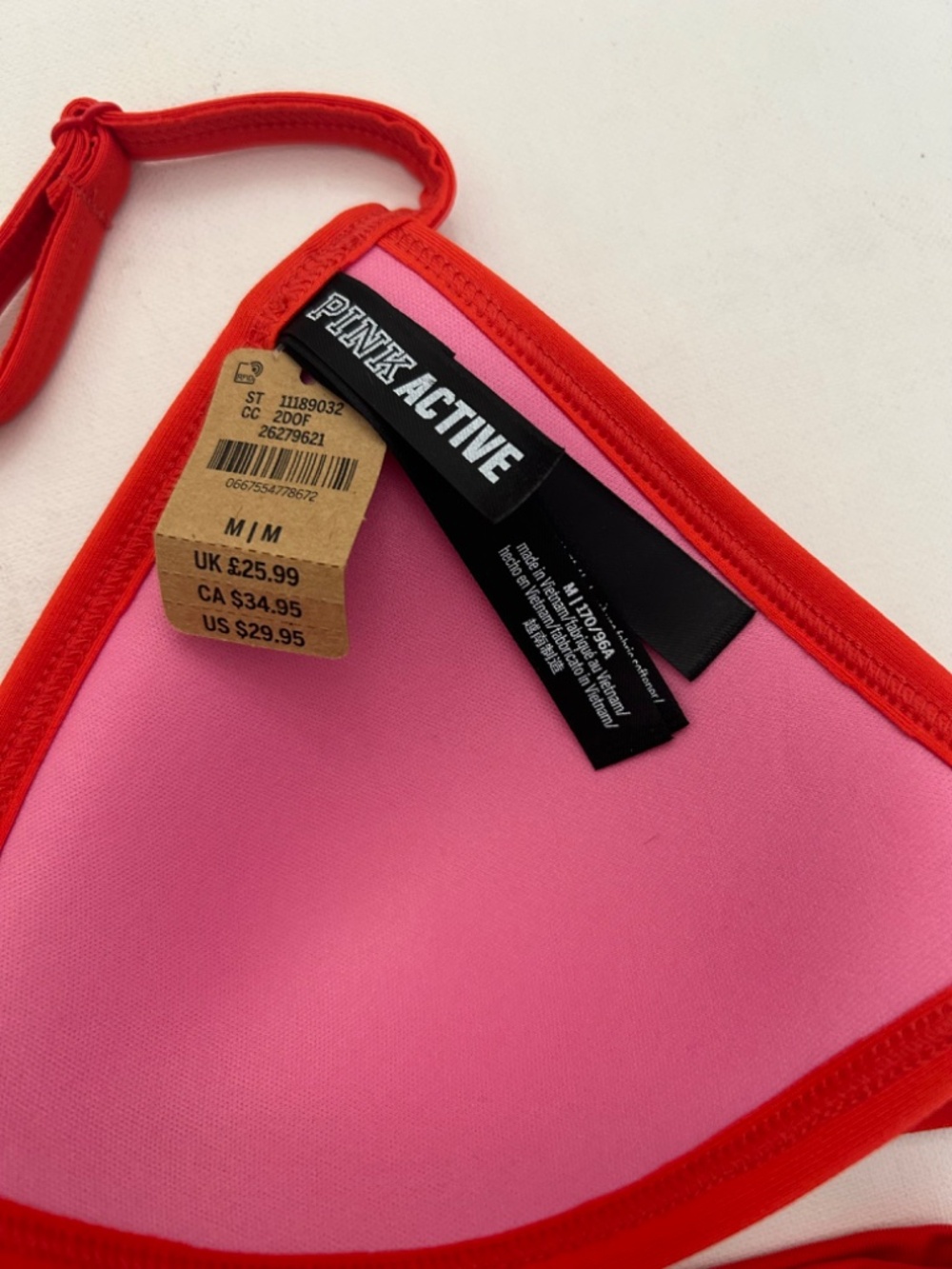 PINK Active - (Victoria’s Secret) Red Bathing Suit Top size Medium - Picture 4 of 6